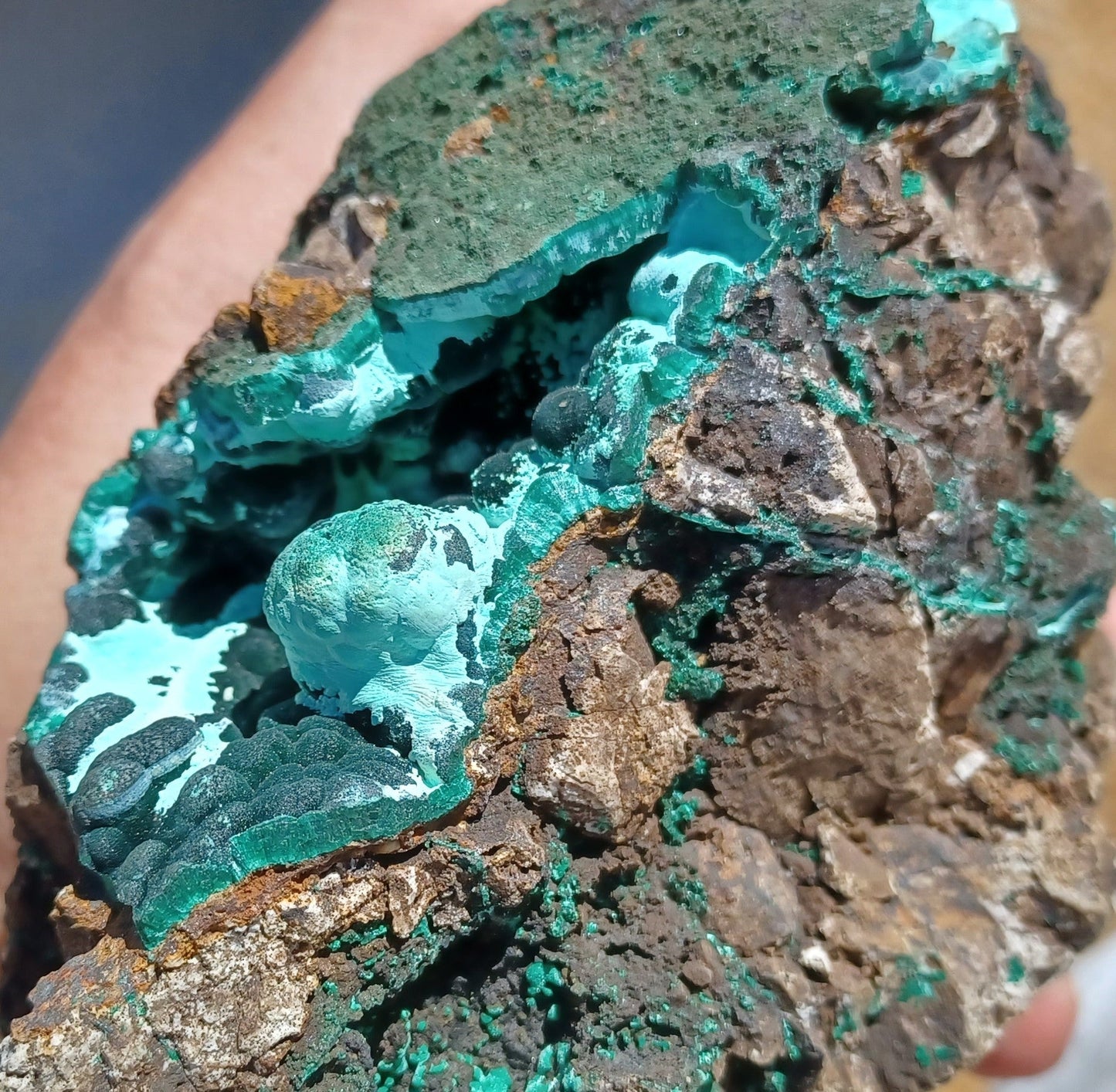 Wild Malachite and Shattuckite specimen